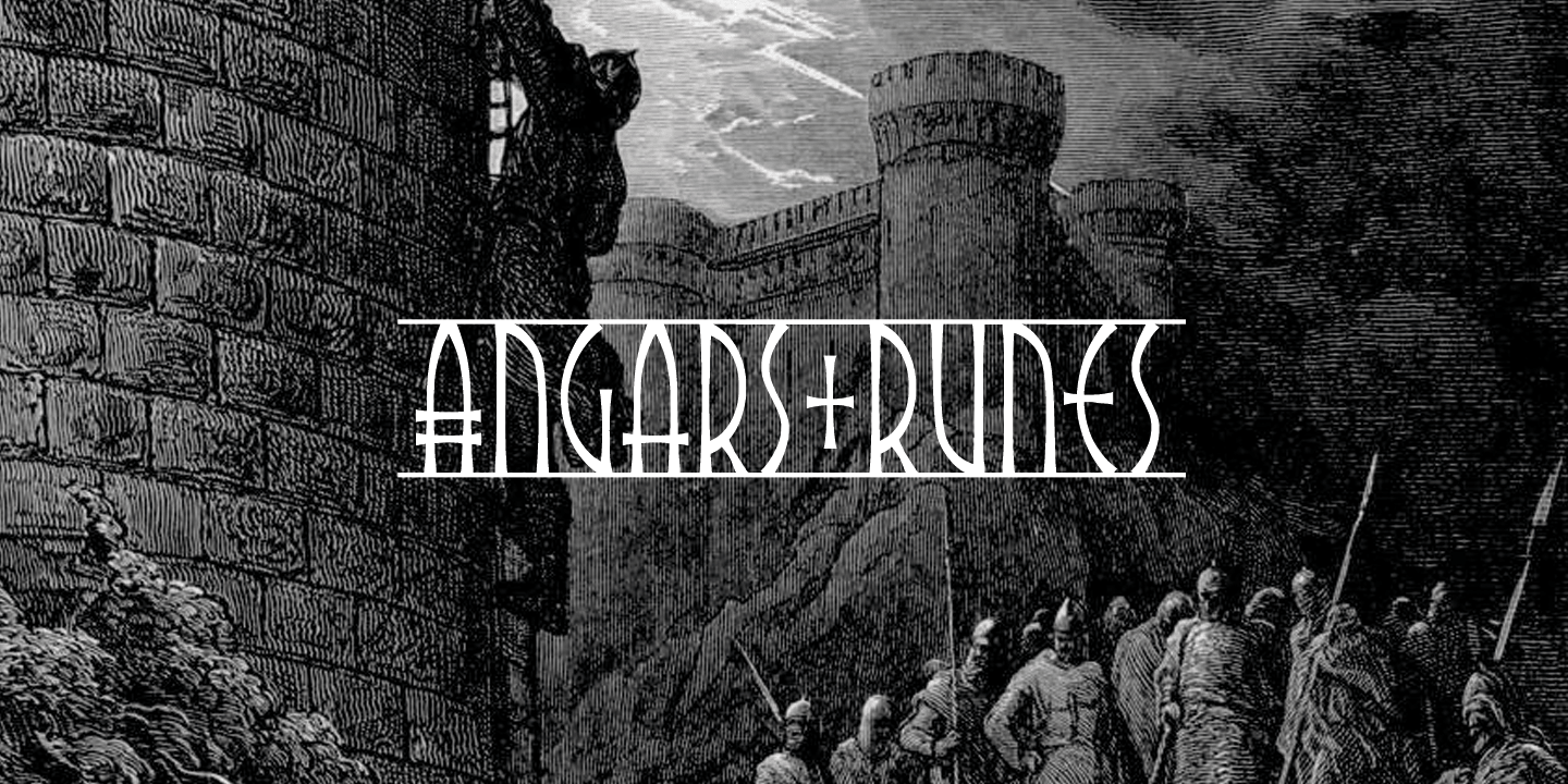 Przykład czcionki Angars Runes Regular